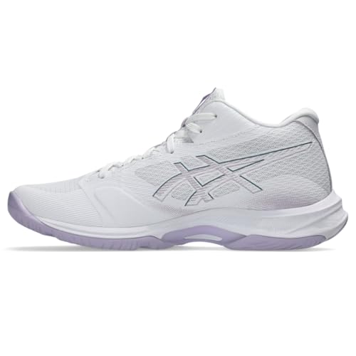 ASICS Women's Netburner Ballistic FF MT 4 Volleyball Shoes, 8, White/Dahlia