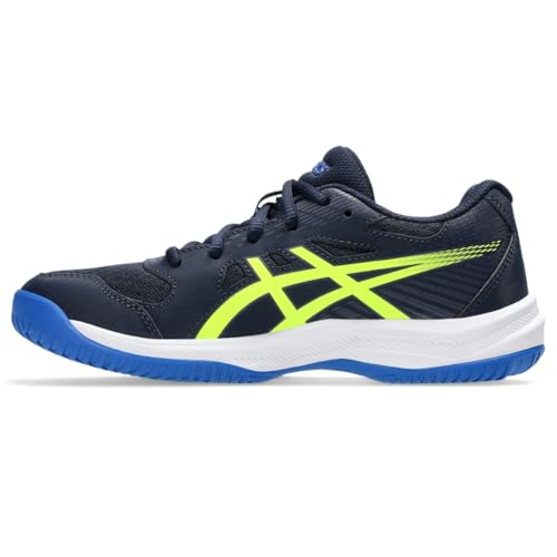 ASICS Kid's Upcourt 6 Grade School Volleyball Shoes, 1, Midnight/Safety Yellow