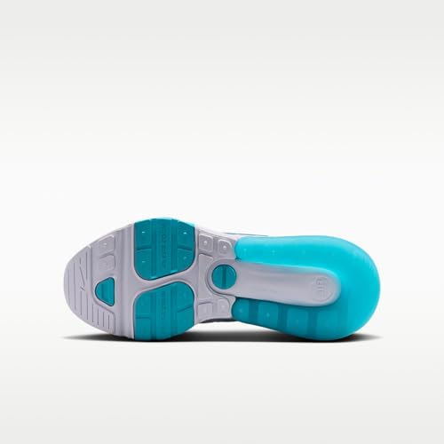 Nike Air Max 270 Premium Big Kids' Shoes (White/Copa/Teal Tint/Chlorine Blue) Size 6.5