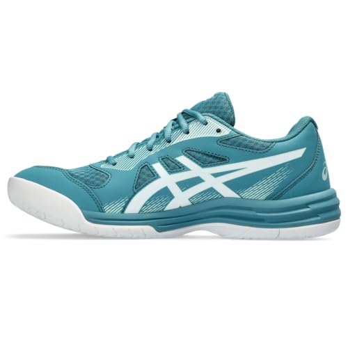 ASICS Men's Upcourt 5 Indoor Sport Shoe, 13, Blue Teal/White