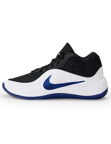 Nike Men's Precision 8 Mid Basketball Shoes, Black/Game Blue-White-Game Blue, 11