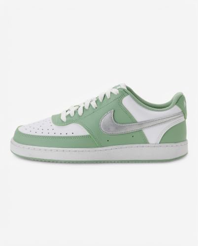 Nike Women's Court Vision Low Next Nature Shoes, Steam/Metallic Silver-White, 9.5