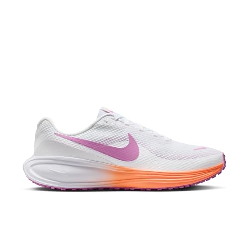Nike Women's Revolution 8 Road Running Shoes, White/Light Magenta-Orange Pulse, 7