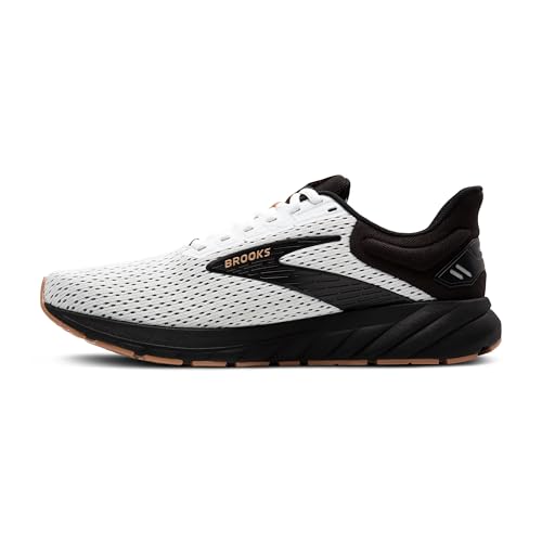Brooks Men’s Anthem 6 Neutral Running Shoe - White/Black/Tan - 8 Medium