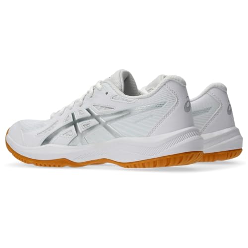 ASICS Women's Upcourt 6 Volleyball Shoes, 8, White/Pure Silver