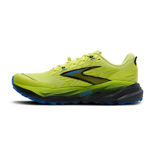 Brooks Men’s Cascadia 19 Mountain Trail Running Shoe - Sunny Lime/Black/Blue - 8 Medium