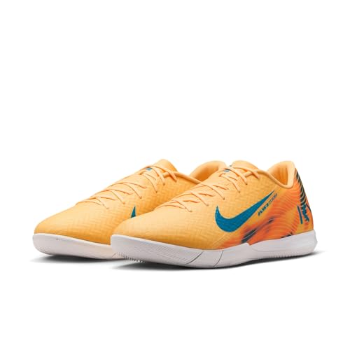 Nike Mercurial Vapor 16 Academy Kylian Mbappe Indoor/Court Low-Top Soccer Shoes (Melon Tint/Igloo/Neo Turquoise) Size 8