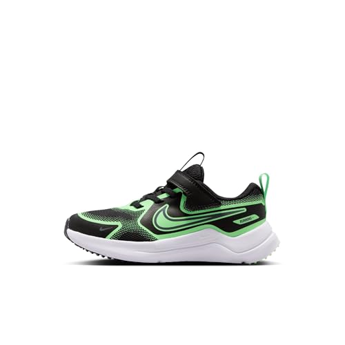 Nike Little Kids' Cosmic Runner Shoes, Black/Cool Grey-Illusion Green, 2.5Y
