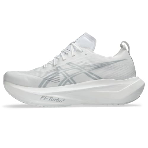 ASICS Unisex MEGABLAST Running Shoes, 5M / 6.5W, White/Piedmont Grey