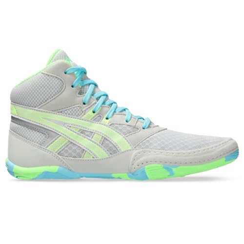 ASICS Kid's Snapdown 4 Grade School Wrestling Shoes, 2.5, Glacier Grey/Lime Burst