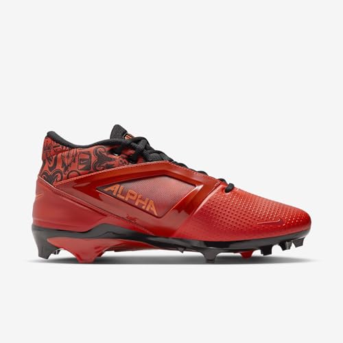 Nike Alpha Menace 4 Pro NRG Football Cleats (FQ3984-600, Picante Red/Bright Mandarin/Dragon Red/Black) Size 12