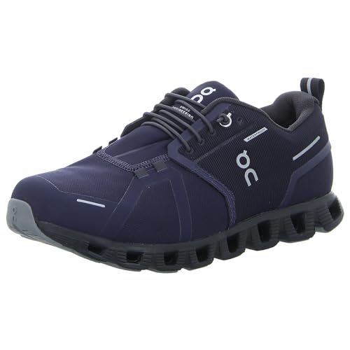 On Men's Cloud 5 Waterproof Running Shoes, Midnight/Magnet, 9 US