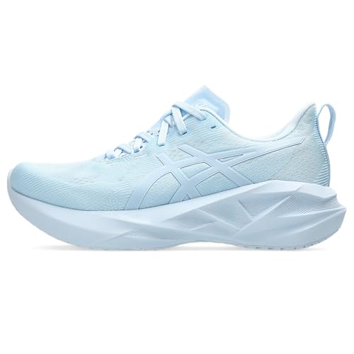 ASICS Womens Novablast 5 Lite-Show Running Shoes, LITE-SHOW/LIGHT BLUE, 8