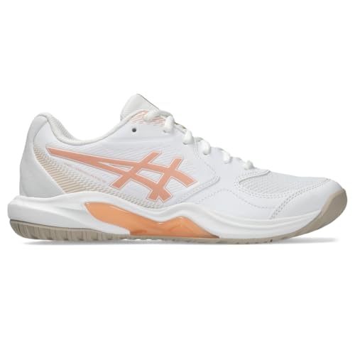ASICS Women's Gel-Dedicate 9 Tennis Shoes, 8, White/Cantaloupe