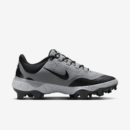 Nike Alpha Huarache Elite 4 Low MCS Men's Baseball Cleats (FD6221-002, Wolf Grey/White/Dark Smoke Grey) Size 10