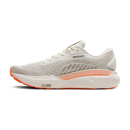 Brooks Men’s Adrenaline GTS 24 Supportive Running Shoe - Coconut/Portabella/Orange - 10.5 Medium