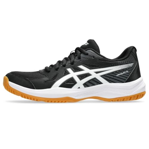 ASICS Women's Upcourt 6 Volleyball Shoes, 9, Black/White