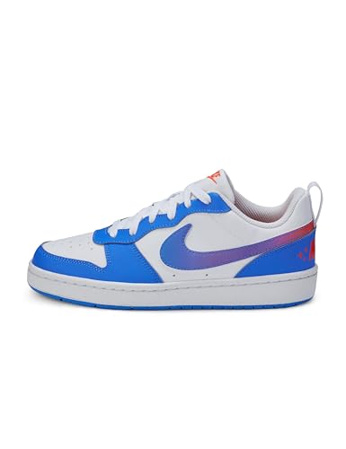 Nike Kid's Court Borough Low Bball, White/Blue Crystal-Bright Violet, 7Y