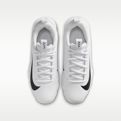 Nike Big Kids' Alpha Menace 4 Shark Football Cleats, White/Black White, 3Y
