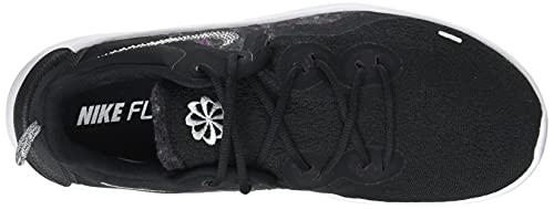 NIKE Men's Nike Flex Run 2021 Running Shoe, Black White Dark Smoke Grey 002, 8