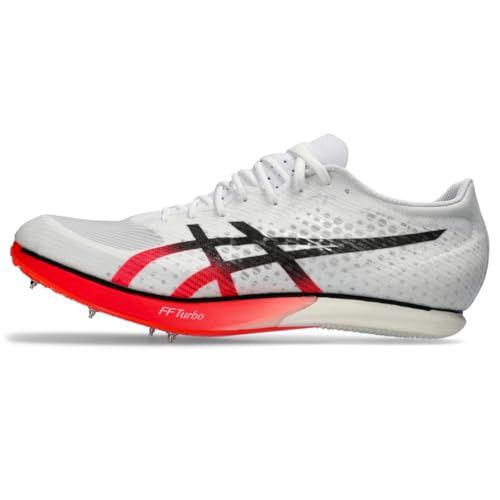 ASICS Unisex METASPEED MD Track & Field Shoe, 13M / 14.5W, White/Black