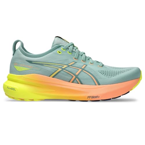ASICS Men's Gel-Kayano 31 Running Shoes, 13, Light Celadon/Safety Yellow