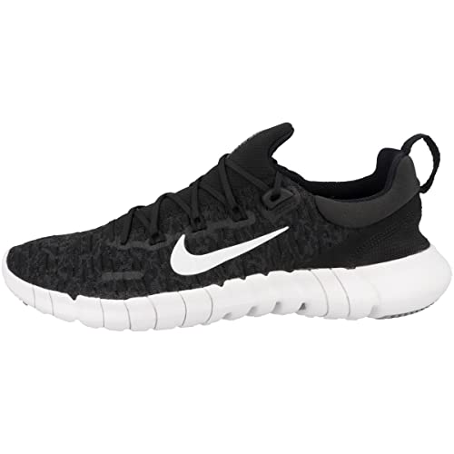 Nike Women's Free Run Shoe, Black White Dk Smoke Grey, US Size 10