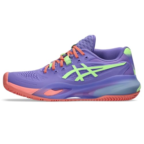 ASICS Women's Gel-Resolution X Padel Tennis Shoes, 8, Amethyst/Illuminate Green