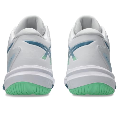 ASICS Men's Gel-Tactic 12Sneaker, White Saba Blue, 8.5 US