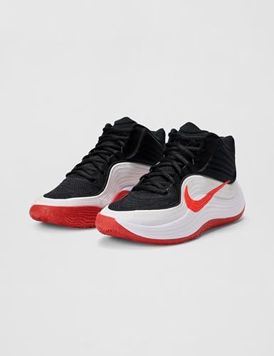 Nike Men's Precision 8 Mid Basketball Shoes, Black/Bright Crimson-White, 10