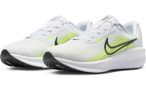 Nike Downshifter 13 Men's Road Running Shoes (FD6454-105, White/Light Lemon Twist/Volt/Black) Size 11