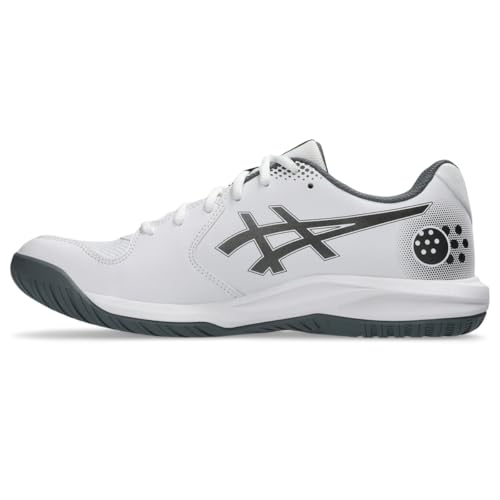 ASICS Men's Gel-Dedicate 9 Pickleball Tennis Shoes, 9, White/Gunmetal