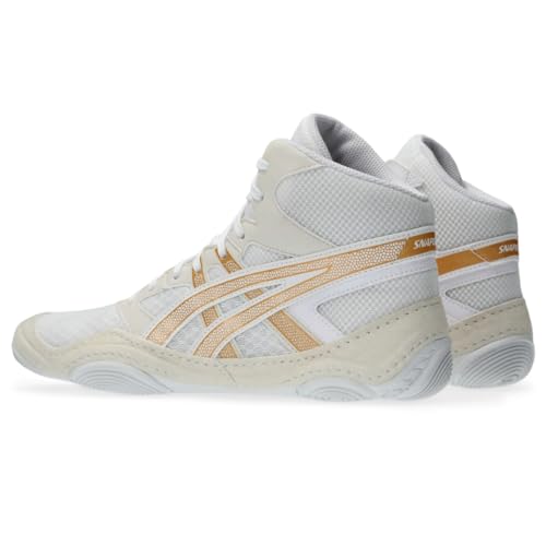 ASICS Men's Snapdown 4 Wrestling Shoes, 9.5, White/Pure Gold