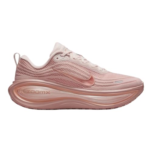 Women's Nike Vomero Plus Road Running Shoes in Particle Pink/mtlc Rose Gold-silt Red, Style HV8154-601