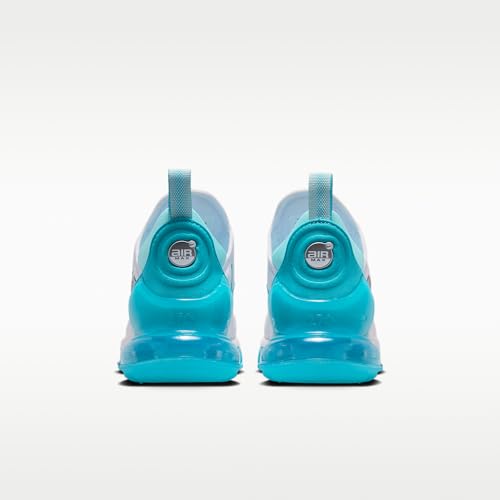 Nike Air Max 270 Premium Big Kids' Shoes (White/Copa/Teal Tint/Chlorine Blue) Size 6.5