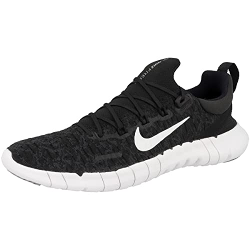 Nike Women's Free Run Shoe, Black White Dk Smoke Grey, US Size 10