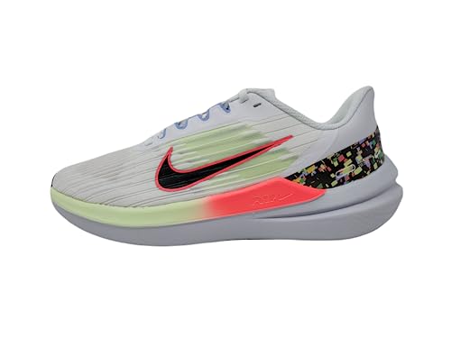 Nike Air Winflo 9 Women's Running Sneakers, White/Multi-Color-Hot Punch, 6.5 M US