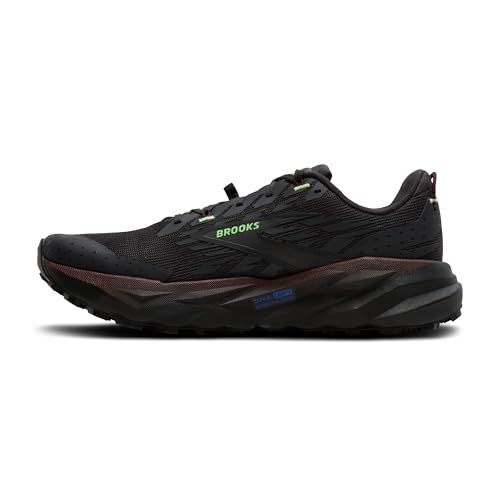 Brooks Men’s Cascadia 19 Mountain Trail Running Shoe - Phantom/Rum Raisin/Green - 10 Medium