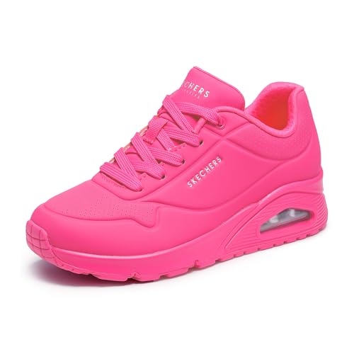 Skechers Women's Uno-Night Shades Sneaker, HOT Pink, 8.5 Wide