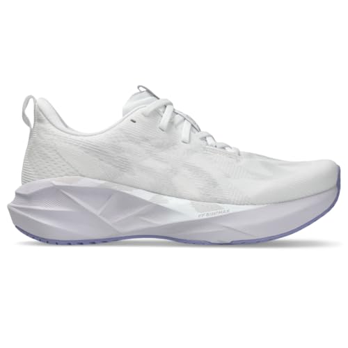 ASICS Women's NOVABLAST 5 Running Shoes, 7.5, White/Lilac HINT