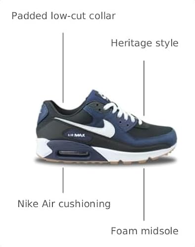 Nike Mens Sneaker, Midnight Navy/Black/Gum Medium Brown, 8.5 UK