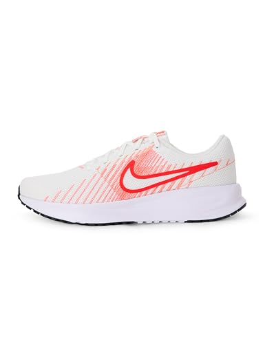 Nike Men's Run Defy Road Running Shoes, Summit White/Bright Crimson-Turf Orange, 9