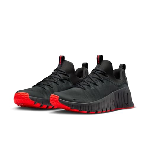 Nike Men's Free Metcon 6, Dark Smoke Grey/Black/Bright Crimson 10.5 Medium
