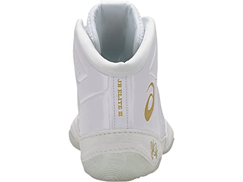 ASICS Unisex JB Elite III Wrestling Shoes, 10.5, White/Rich Gold
