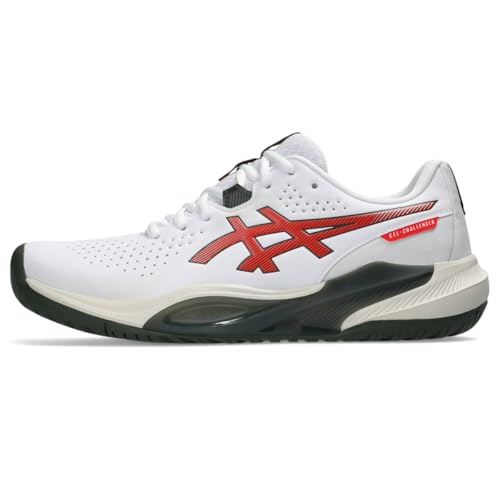 ASICS Men's Gel-Challenger 15 Tennis Shoes, 10, White/Cherry Tomato