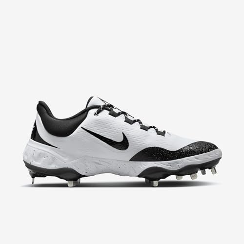 Nike Alpha Huarache Elite 4 Low Baseball Cleats (FD2745-110, White/Black) Size 13
