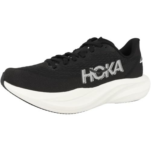 Hoka Women's Mach 7 Sneaker, Black/White, 8