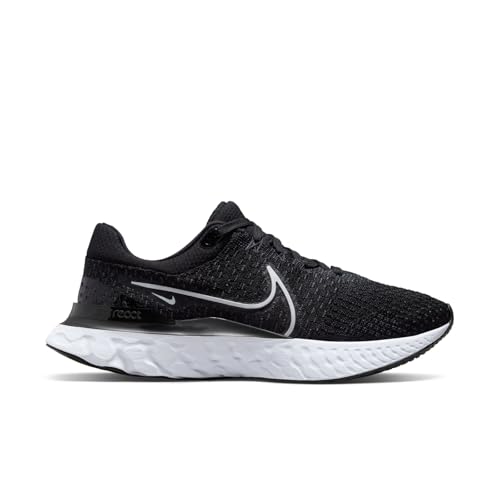 Nike Men's React Infinity Run Flyknit 3Sneaker, Black White, 10.5 US
