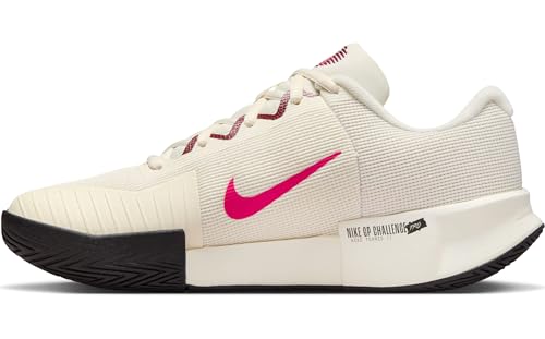 Nike GP Challenge Pro Women's Hard Court Tennis Shoes (Pale Ivory/Sail/Team Red/Rush Pink) Size 9.5