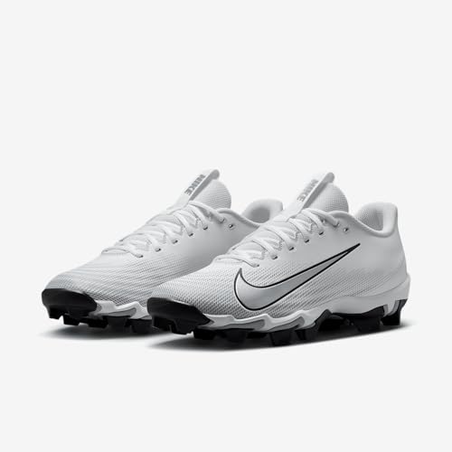 Nike Vapor Shark 3 Football Cleats (FB3304-100, White/Wolf Grey/Black/Metallic Silver) Size 10